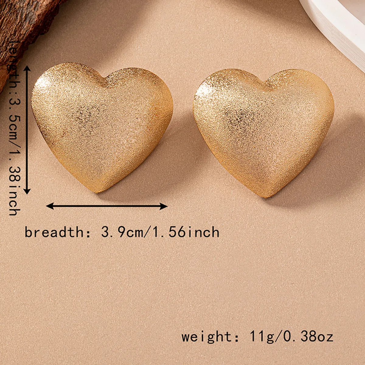 1 Pair Ig Style Exaggerated Heart Shape Plating Alloy 14k Gold Plated Ear Studs