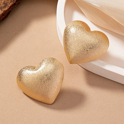 1 Pair Ig Style Exaggerated Heart Shape Plating Alloy 14k Gold Plated Ear Studs