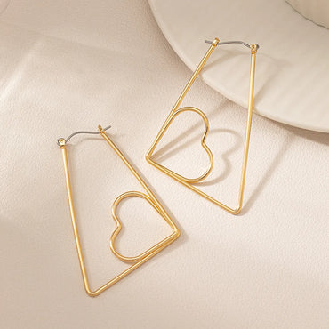 1 Pair IG Style Exaggerated Heart Shape Plating Alloy Earrings