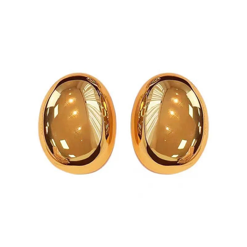 1 Pair IG Style Exaggerated Oval Plating Alloy Ear Studs