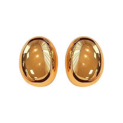 1 Pair IG Style Exaggerated Oval Plating Alloy Ear Studs