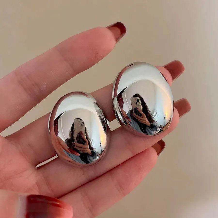 1 Pair IG Style Exaggerated Oval Plating Alloy Ear Studs