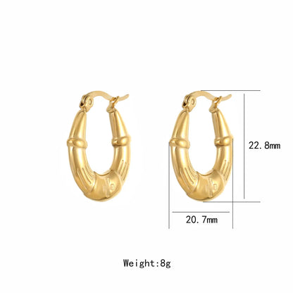 1 Pair IG Style Exaggerated Shiny Solid Color Stainless Steel Titanium Steel Gold Plated Earrings