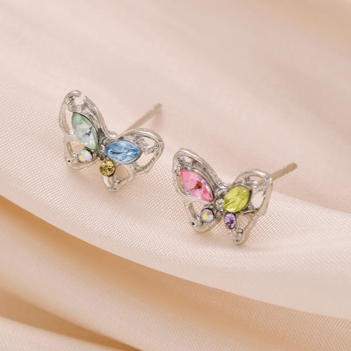 1 Pair IG Style Fairy Style Butterfly Alloy Resin Ear Studs