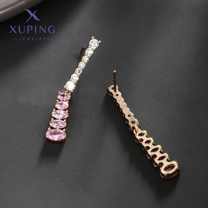 1 Pair IG Style Fairy Style Lady Geometric Plating Inlay Copper Artificial Gemstones 18K Gold Plated Drop Earrings