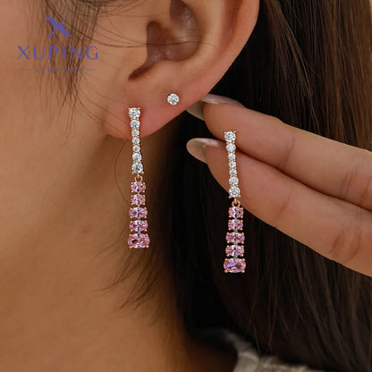 1 Pair IG Style Fairy Style Lady Geometric Plating Inlay Copper Artificial Gemstones 18K Gold Plated Drop Earrings