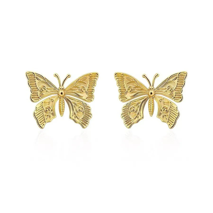 1 Pair IG Style Fashion Butterfly Plating Metal Ear Studs