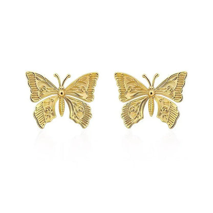 1 Pair IG Style Fashion Butterfly Plating Metal Ear Studs