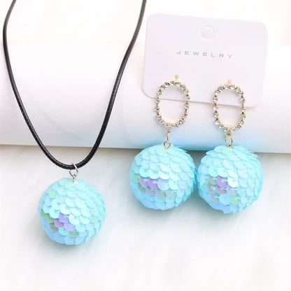 1 Pair IG Style Fashion Geometric Inlay Sequin Rhinestones Drop Earrings