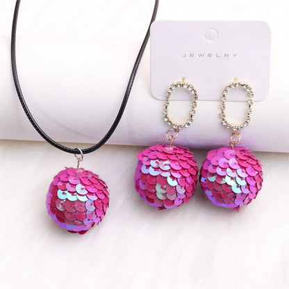 1 Pair IG Style Fashion Geometric Inlay Sequin Rhinestones Drop Earrings