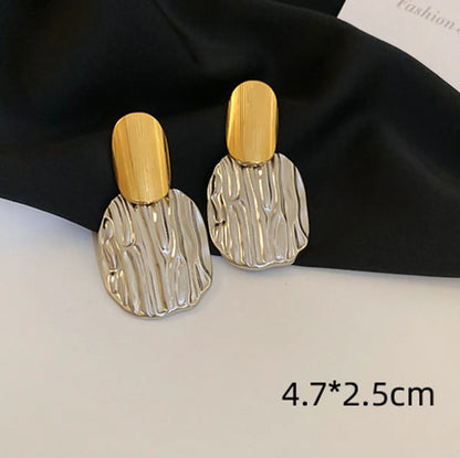 1 Pair IG Style French Style Classic Style Geometric Round Heart Shape Plating Titanium Steel Drop Earrings Earrings Ear Studs