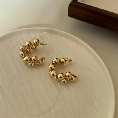 1 Pair Ig Style French Style Commute C Shape Plating Copper Gold Plated Silver Plated Earrings