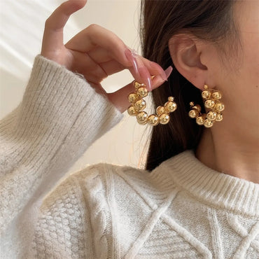 1 Pair Ig Style French Style Commute C Shape Plating Copper Gold Plated Silver Plated Earrings