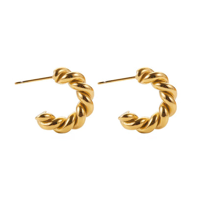 1 Pair IG Style French Style Commute Solid Color 304 Stainless Steel 18K Gold Plated Ear Studs