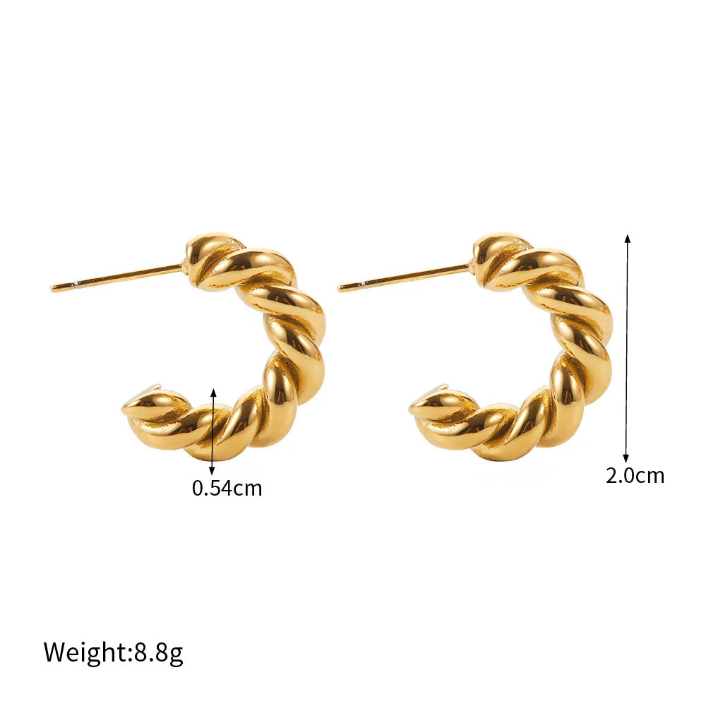 1 Pair IG Style French Style Commute Solid Color 304 Stainless Steel 18K Gold Plated Ear Studs