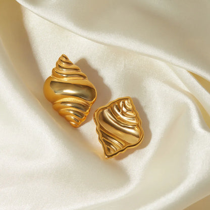 1 Pair IG Style French Style Croissant 304 Stainless Steel 18K Gold Plated Ear Studs