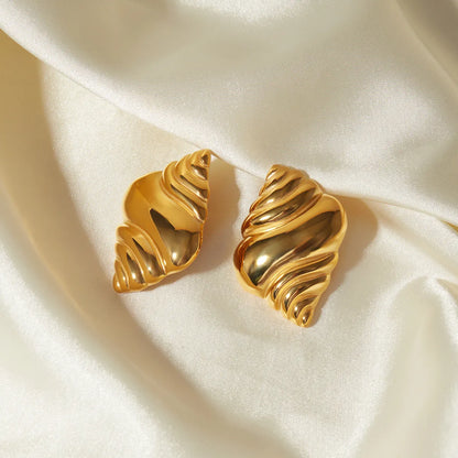 1 Pair IG Style French Style Croissant 304 Stainless Steel 18K Gold Plated Ear Studs