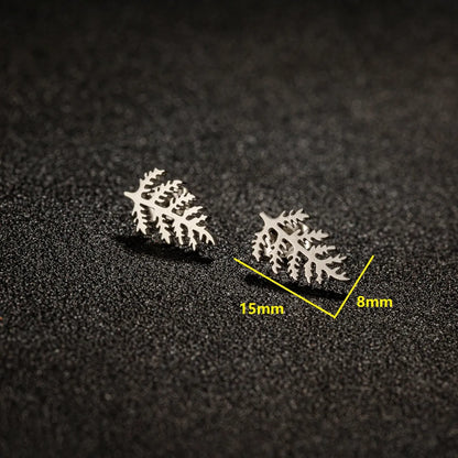 1 Pair IG Style French Style Korean Style Leaves Deer Polishing Plating 304 Stainless Steel 18K Gold Plated Ear Studs