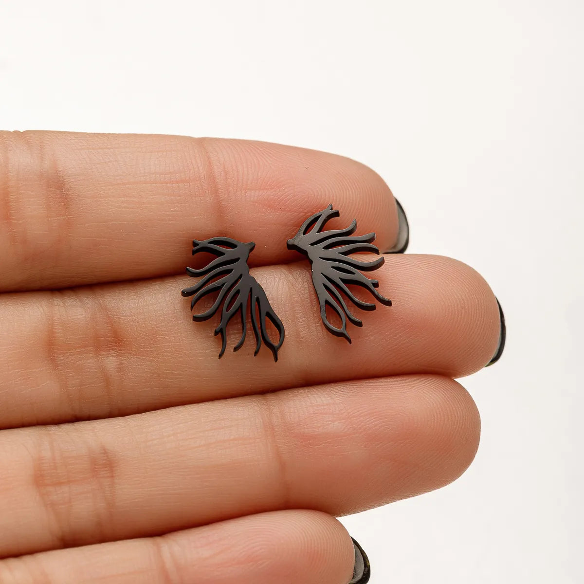 1 Pair IG Style French Style Korean Style Leaves Deer Polishing Plating 304 Stainless Steel 18K Gold Plated Ear Studs