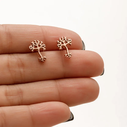 1 Pair IG Style French Style Korean Style Leaves Deer Polishing Plating 304 Stainless Steel 18K Gold Plated Ear Studs