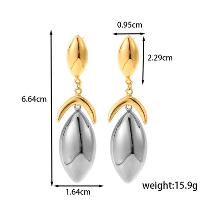 1 Pair IG Style French Style Modern Style Geometric Moon Solid Color 304 Stainless Steel Drop Earrings Ear Studs