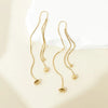 1 Pair IG Style French Style Modern Style Lines Tassel Plating 304 Stainless Steel 14K Gold Plated Ear Line