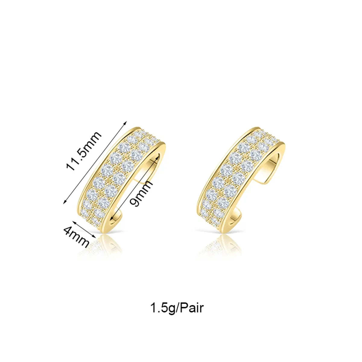 1 Pair Ig Style French Style Simple Style Butterfly Plating Inlay Copper Zircon 18k Gold Plated Ear Cuffs Ear Line