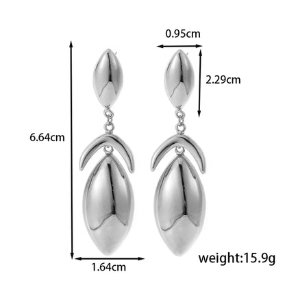 1 Pair IG Style French Style Simple Style Geometric Flower Shell 304 Stainless Steel Drop Earrings