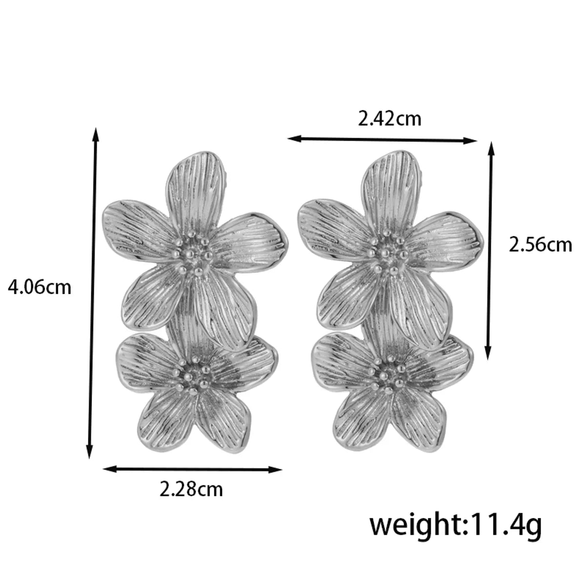 1 Pair IG Style French Style Simple Style Geometric Flower Shell 304 Stainless Steel Drop Earrings