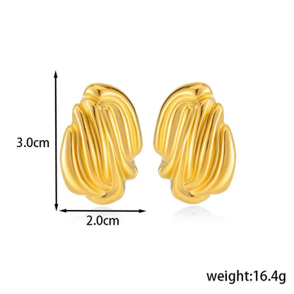 1 Pair IG Style French Style Simple Style Geometric Round Heart Shape Inlay 304 Stainless Steel Natural Stone Ear Studs