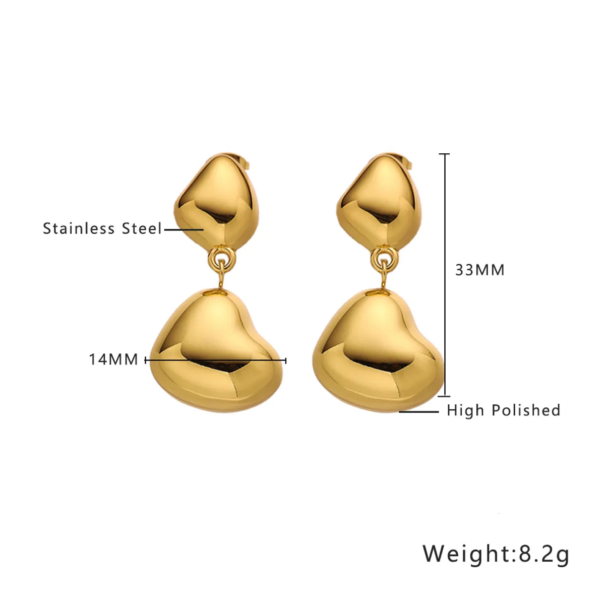 1 Pair IG Style French Style Simple Style Heart Shape Pearl Bow Knot Plating Inlay 304 Stainless Steel Titanium Steel Artificial Pearls 18K Gold Plated Drop Earrings Ear Studs