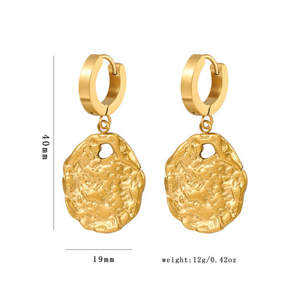 1 Pair IG Style French Style Simple Style Irregular Plating 304 Stainless Steel 18K Gold Plated Drop Earrings