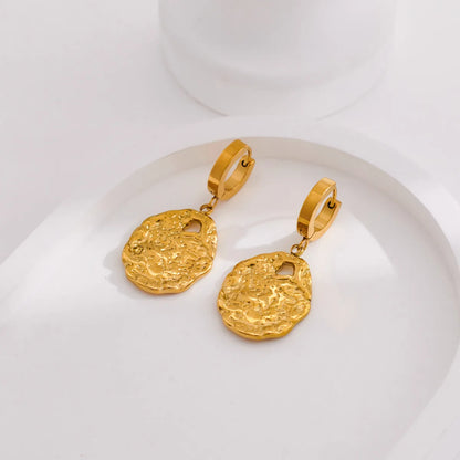 1 Pair IG Style French Style Simple Style Irregular Plating 304 Stainless Steel 18K Gold Plated Drop Earrings