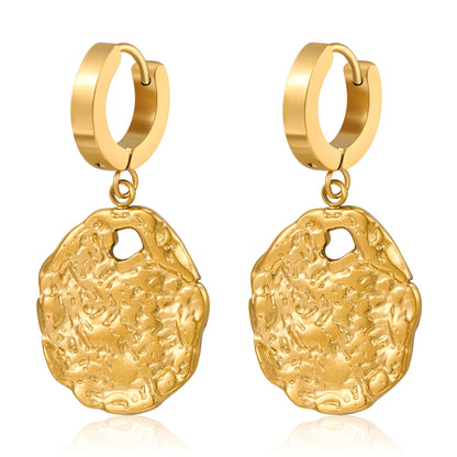 1 Pair IG Style French Style Simple Style Irregular Plating 304 Stainless Steel 18K Gold Plated Drop Earrings