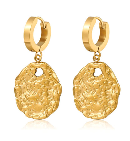 1 Pair IG Style French Style Simple Style Irregular Plating 304 Stainless Steel 18K Gold Plated Drop Earrings