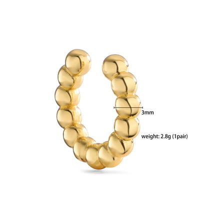 1 Pair Ig Style French Style Simple Style Leaves Twist Plating Inlay Copper Zircon 18k Gold Plated Ear Cuffs