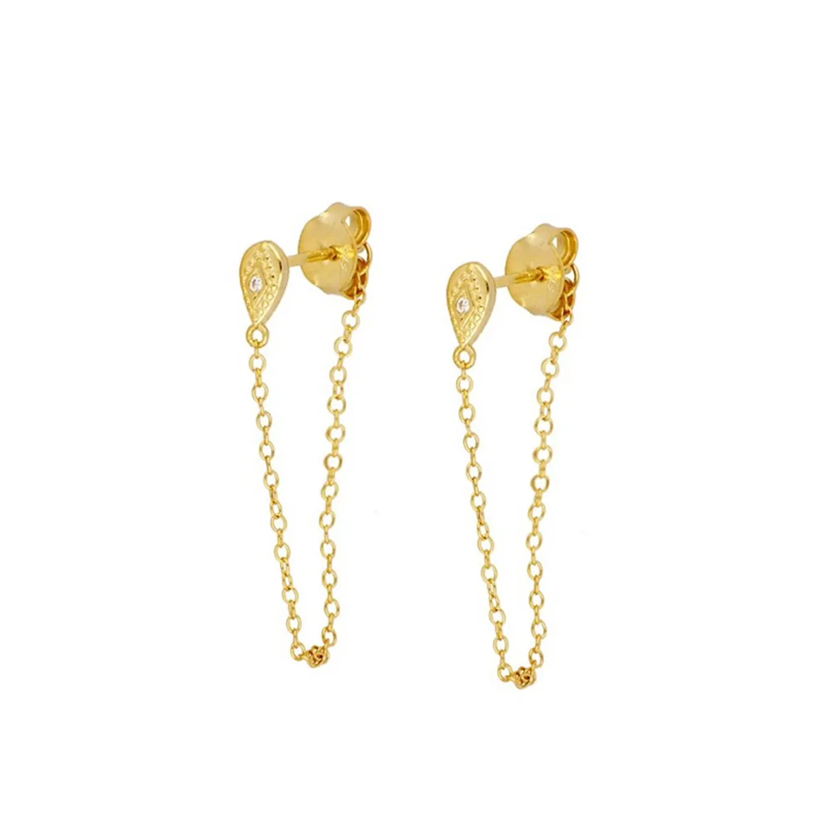 1 Pair Ig Style French Style Simple Style Star Water Droplets Flower Plating Inlay Copper Zircon Gold Plated Earrings