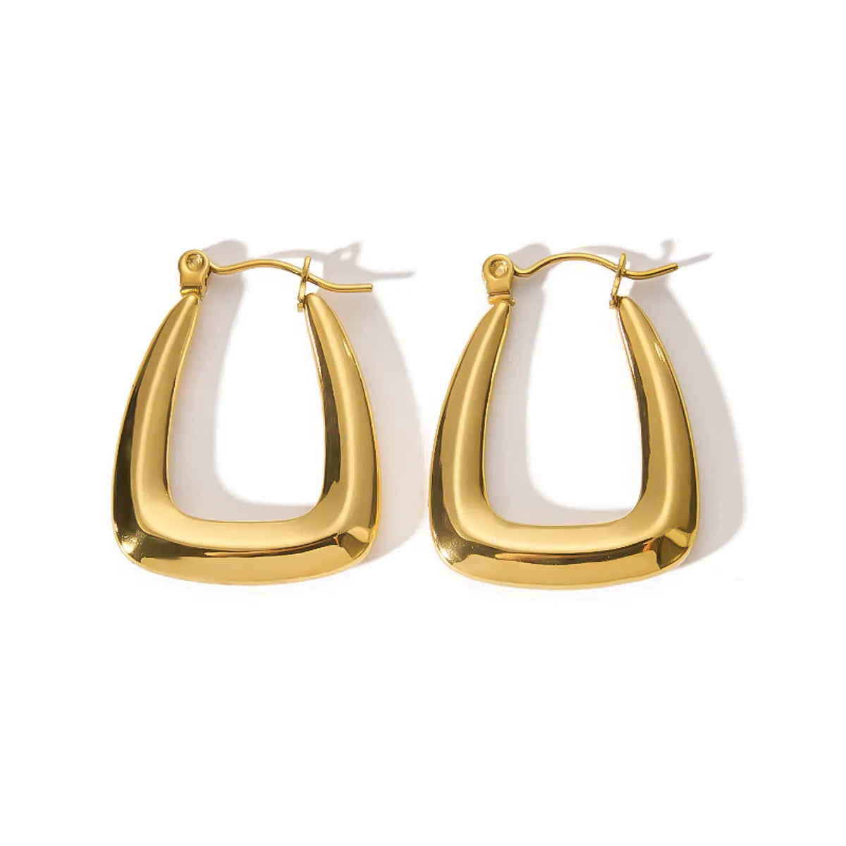 1 Pair IG Style French Style Square Plating 304 Stainless Steel 18K Gold Plated Earrings