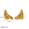 1 Pair IG Style Geometric Conch Croissant Polishing Plating 304 Stainless Steel 18K Gold Plated Ear Studs