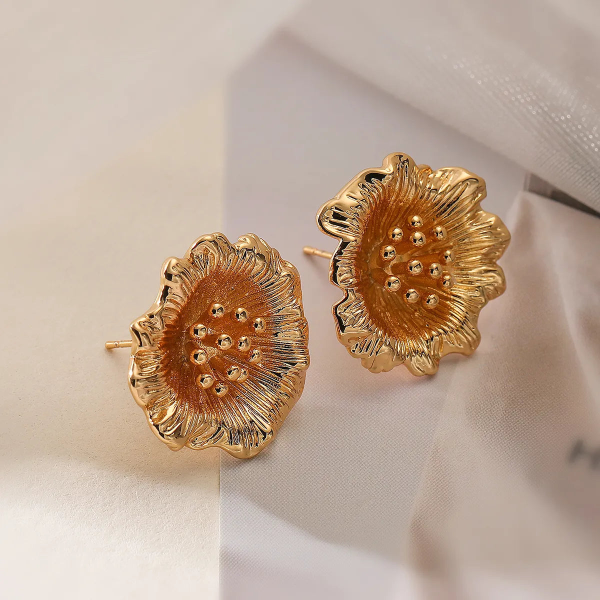 1 Pair Ig Style Geometric Plating Copper 18k Gold Plated Ear Studs