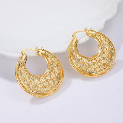 1 Pair IG Style Geometric Plating Hollow Out Iron 18K Gold Plated Earrings