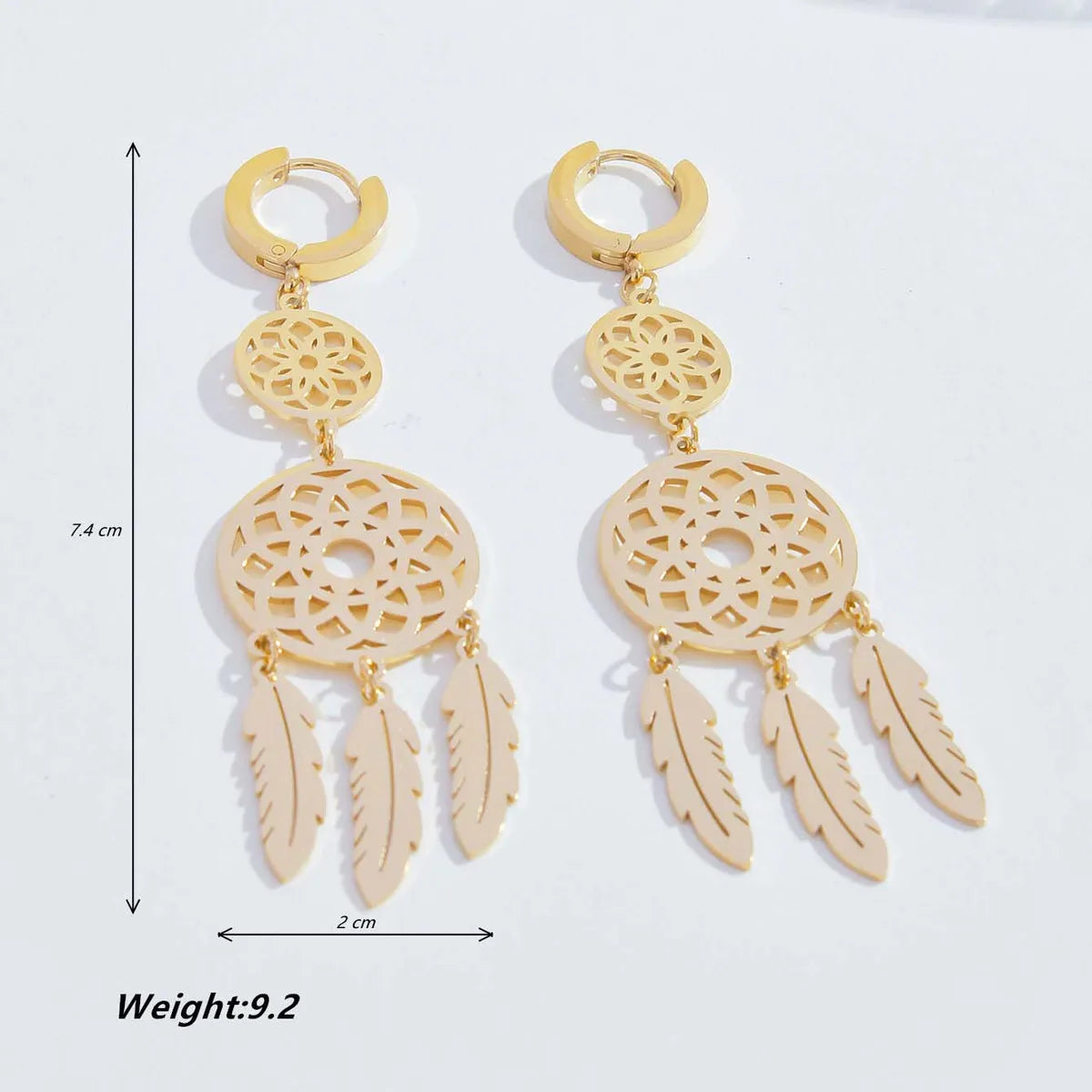 1 Pair Ig Style Geometric Plating Hollow Out Stainless Steel 18k Gold Plated Drop Earrings