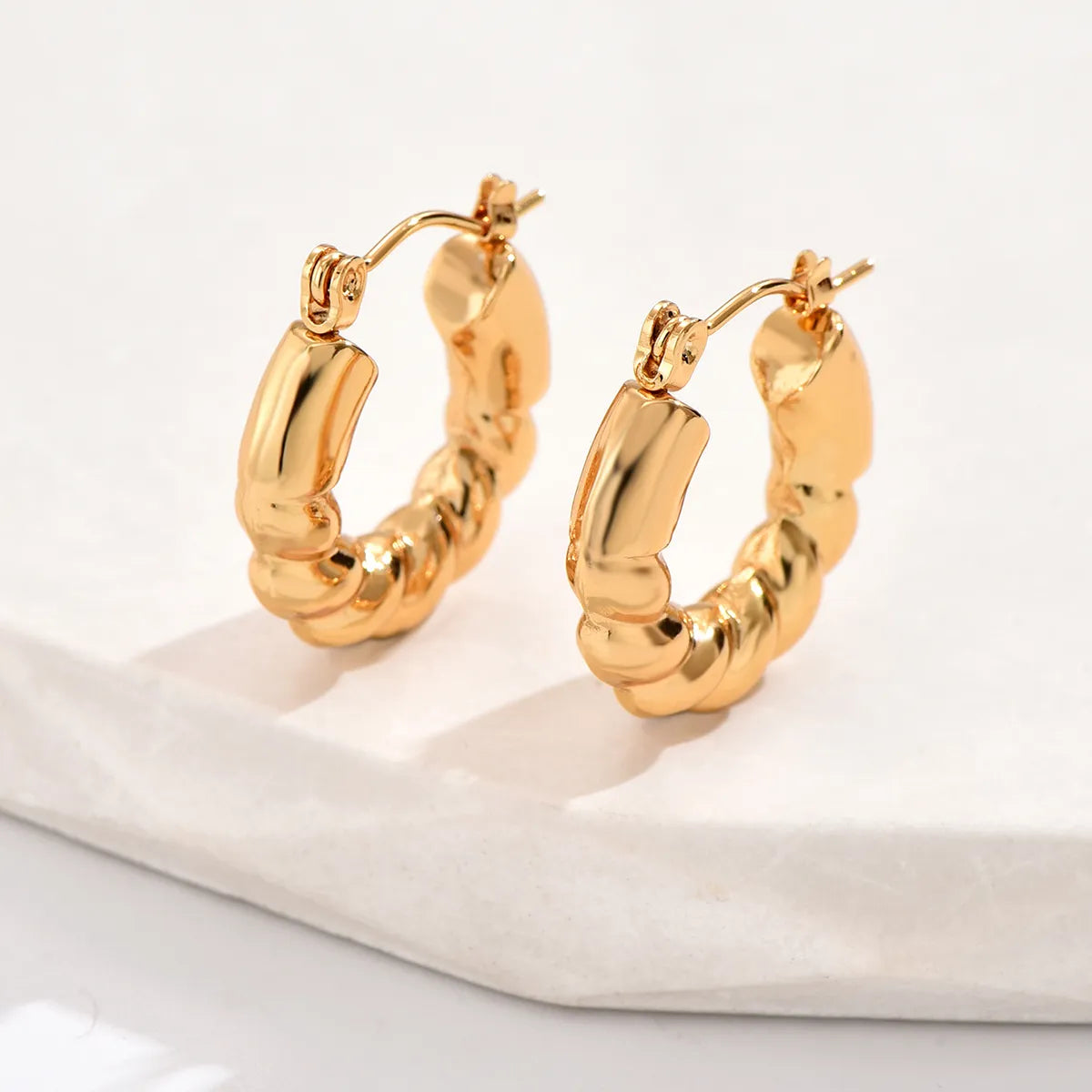 1 Pair Ig Style Geometric Plating Hollow Out Stainless Steel Earrings