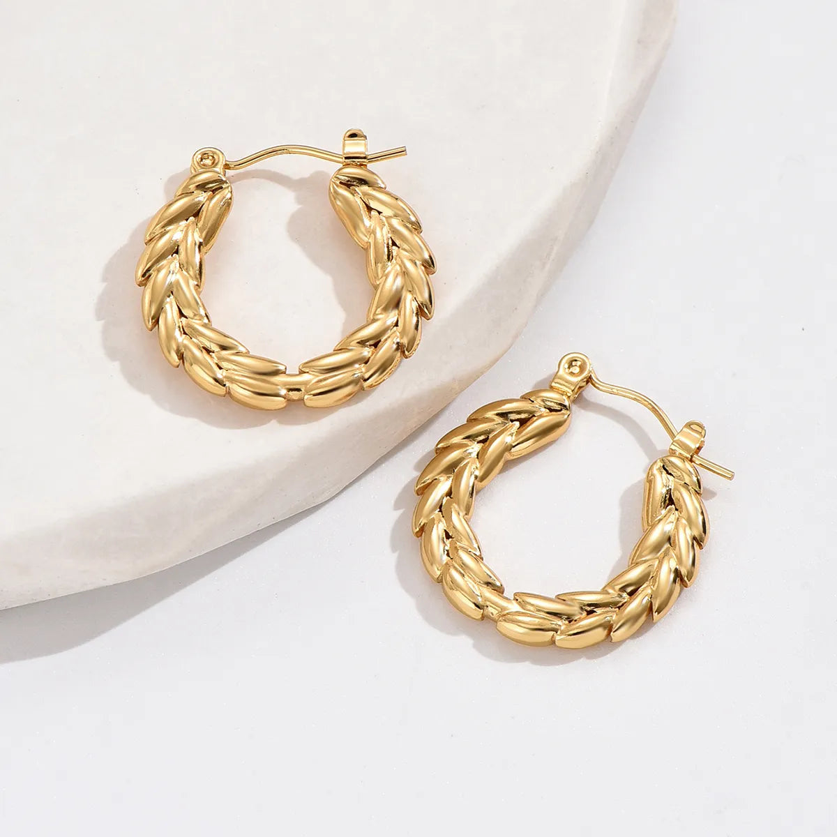 1 Pair Ig Style Geometric Plating Hollow Out Stainless Steel Earrings