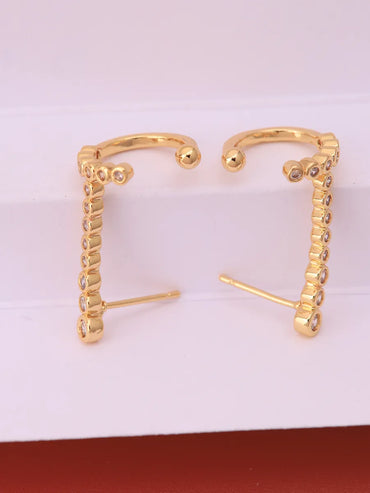 1 Pair Ig Style Geometric Plating Inlay Brass Zircon 18k Gold Plated Ear Studs