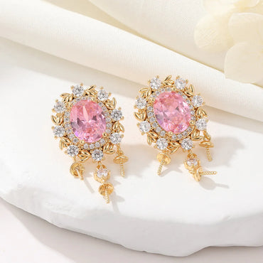 1 Pair IG Style Geometric Plating Inlay Copper Zircon Earrings