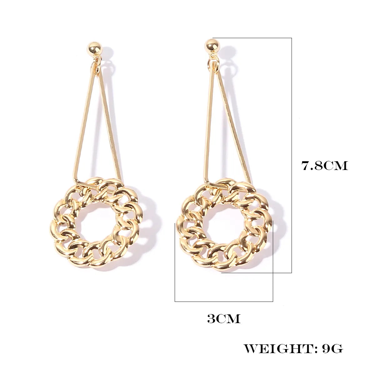 1 Pair IG Style Geometric Plating Metal Iron Gold Plated Drop Earrings