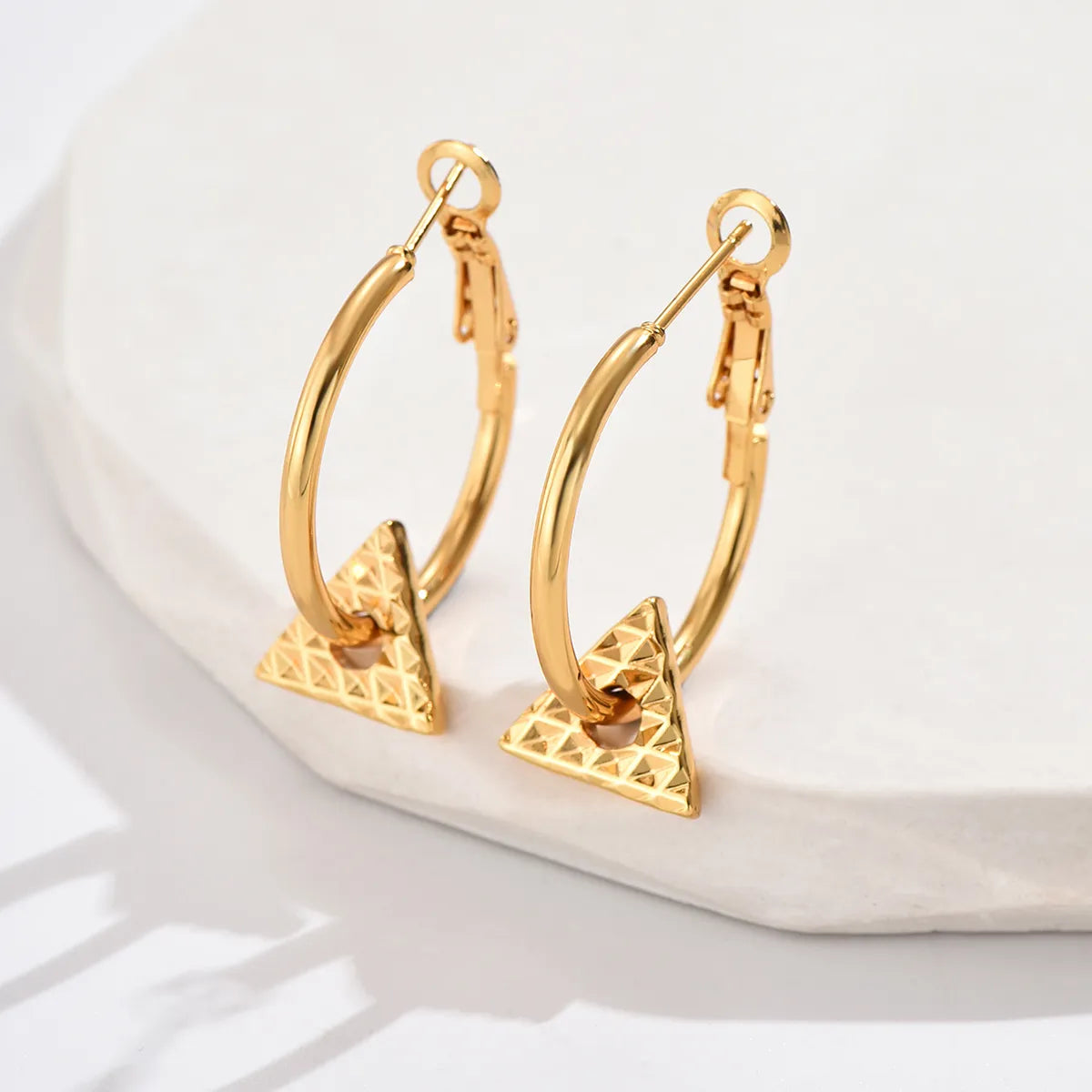 1 Pair Ig Style Geometric Plating Stainless Steel 18k Gold Plated Earrings