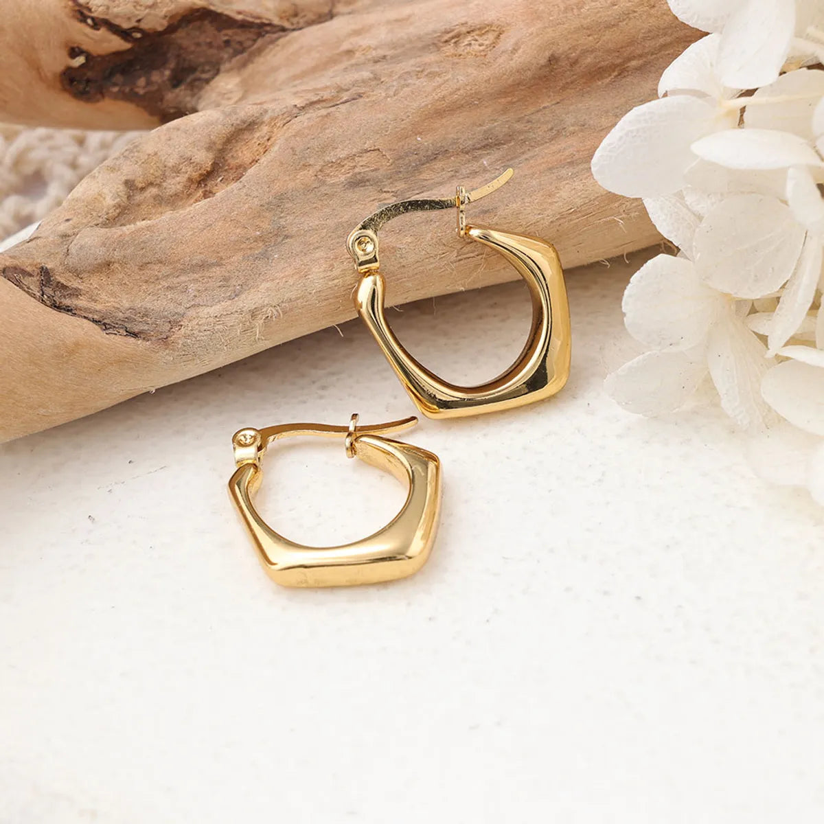 1 Pair Ig Style Geometric Plating Stainless Steel Earrings