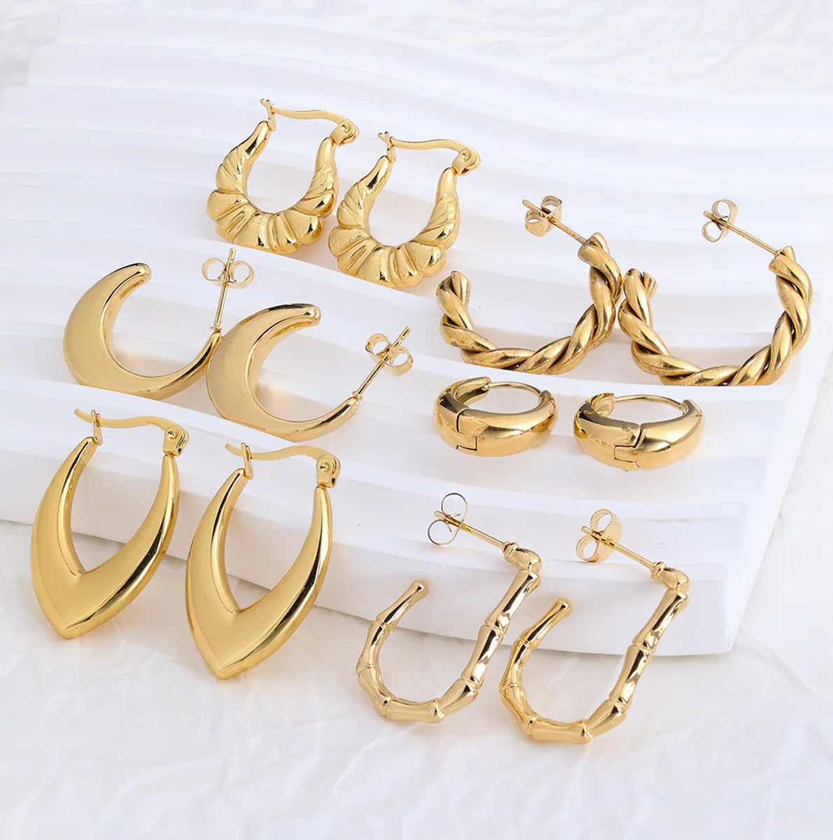 1 Pair IG Style Geometric Plating Stainless Steel Earrings